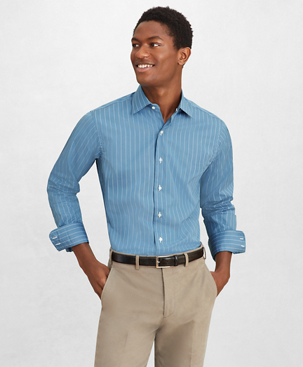 Golden Fleece&reg; Regent Fitted Dress Shirt, English Collar Thin Stripe