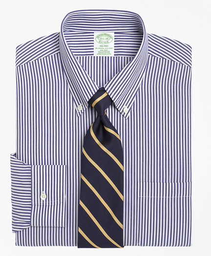 Milano Slim-Fit Dress Shirt, Non-Iron Bengal Stripe