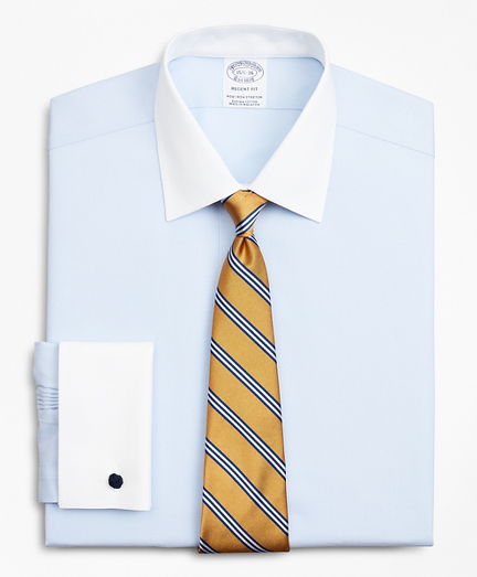 brooks brothers blue shirt white collar