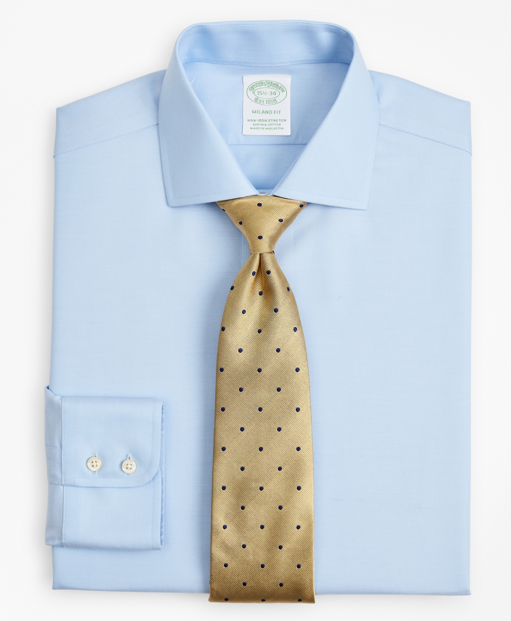 Brooksbrothers Stretch Milano Slim-Fit Dress Shirt, Non-Iron Twill English Collar