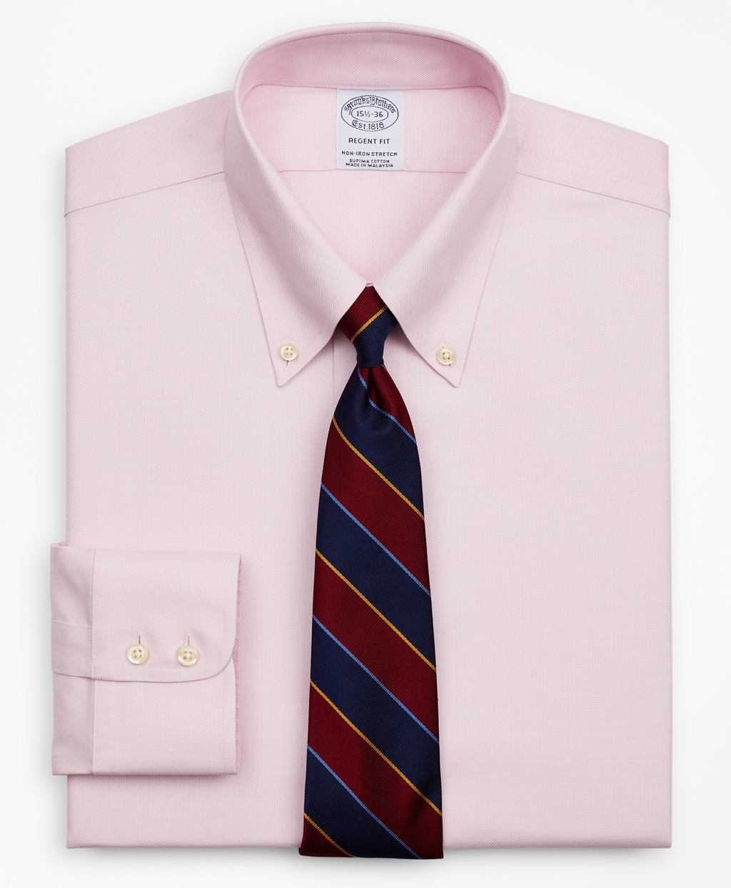 Brooksbrothers Stretch Regent Regular-Fit Dress Shirt, Non-Iron Royal Oxford Button-Down Collar