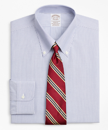 Stretch Soho Extra-Slim-Fit Dress Shirt, Non-Iron Poplin Button-Down Collar Fine Stripe