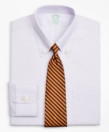 Stretch Milano Slim-Fit Dress Shirt, Non-Iron Twill Button-Down Collar Micro-Check