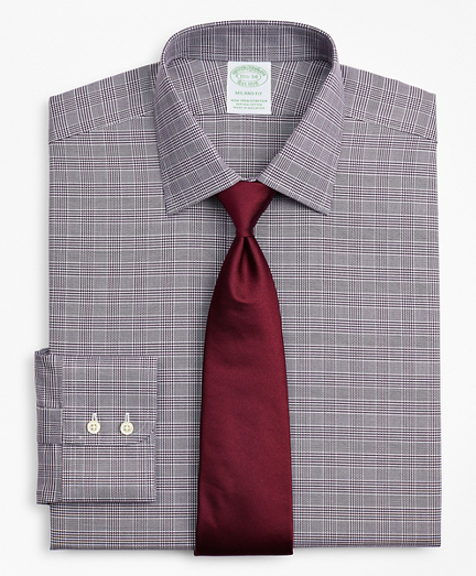 Stretch Milano Slim-Fit Dress Shirt, Non-Iron Royal Oxford Ainsley Collar Glen Plaid
