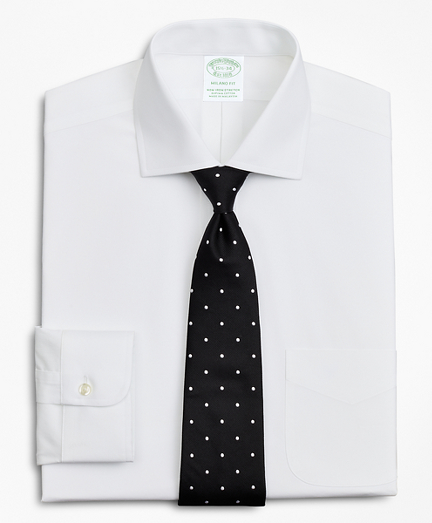 Stretch Milano Slim-Fit Dress Shirt, Non-Iron Poplin English Collar