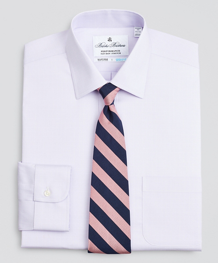 Regent Fitted Dress Shirt, Performance Non-Iron with COOLMAX&reg;, Ainsley Collar Twill Check