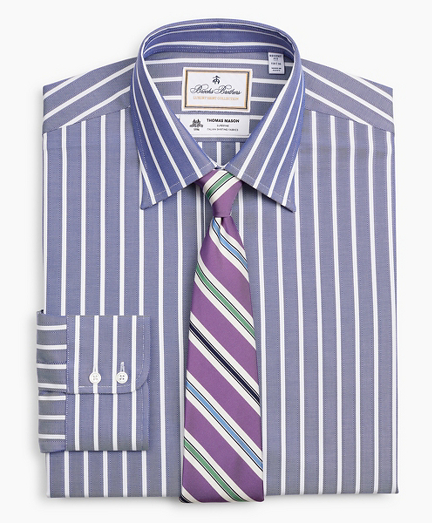 Luxury Collection Regent Fitted Dress Shirt, Franklin Spread Collar Herringbone Wide Stripe