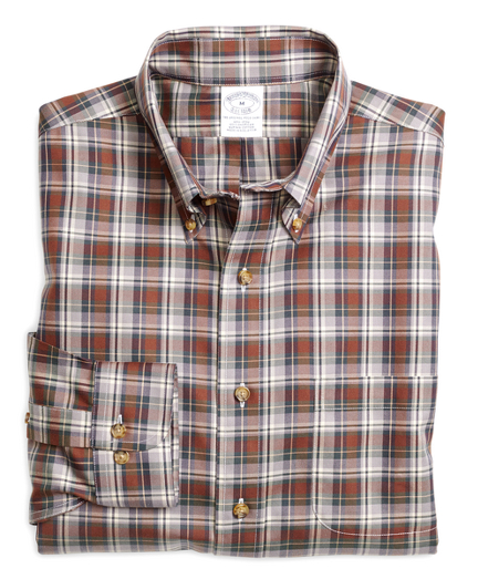 Non-Iron Slim Fit Plaid Sport Shirt