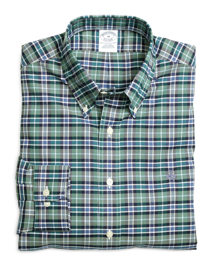 Non-Iron Slim Fit Green Sport Shirt