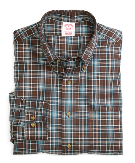 Non-Iron Regular Fit Plaid Sport Shirt