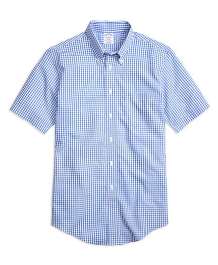 Non-Iron Regent Fit Gingham Short-Sleeve Sport Shirt