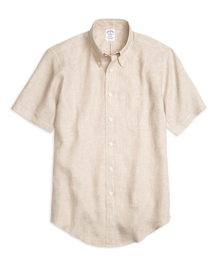 Regent Fit Linen Short-Sleeve Sport Shirt