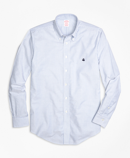 Men's Non-Iron Regular Fit Oxford Striped Sport Shirt | Brooks Brothers