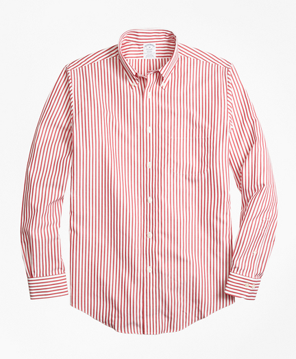 Non-Iron Regent Fit Border Stripe Sport Shirt