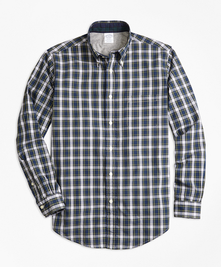 Regent Fit Heather Lined Tartan Sport Shirt