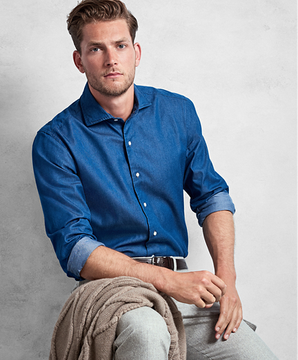 brooks brothers denim shirt