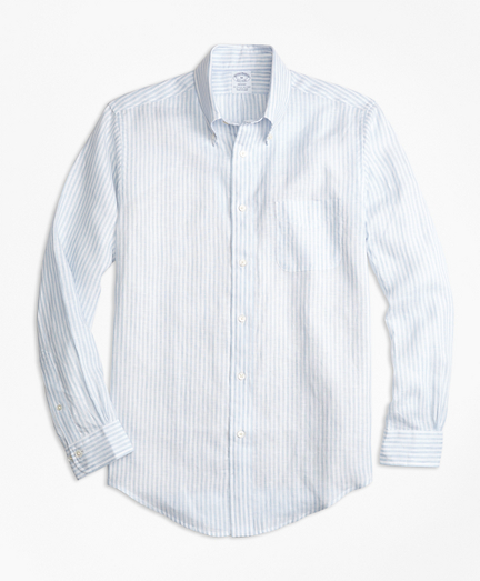 Regent Fit Stripe Irish Linen Sport Shirt