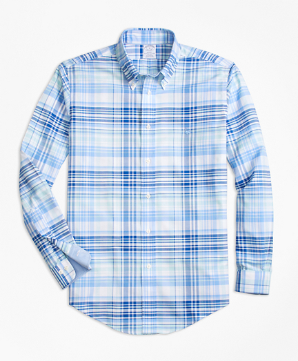 Non-Iron BrooksCool&reg; Regent Fit Plaid Sport Shirt