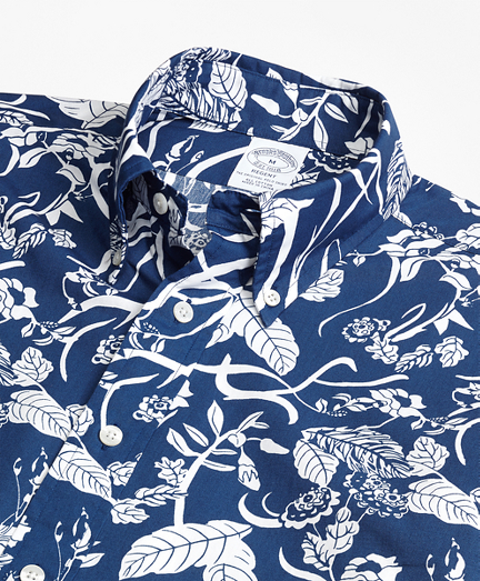 Regent Fit Tropical Print Sport Shirt 