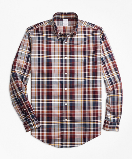 Non-Iron Regent Fit Bold Plaid Sport Shirt