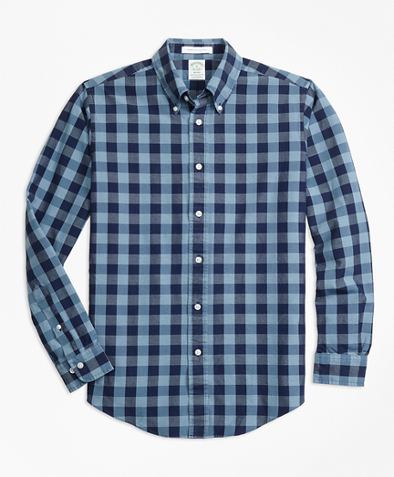Milano Fit Indigo Gingham Sport Shirt