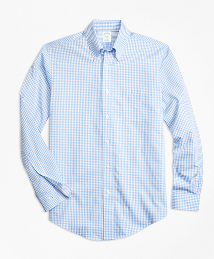 Non-Iron Milano Fit Mini-Gingham Sport Shirt