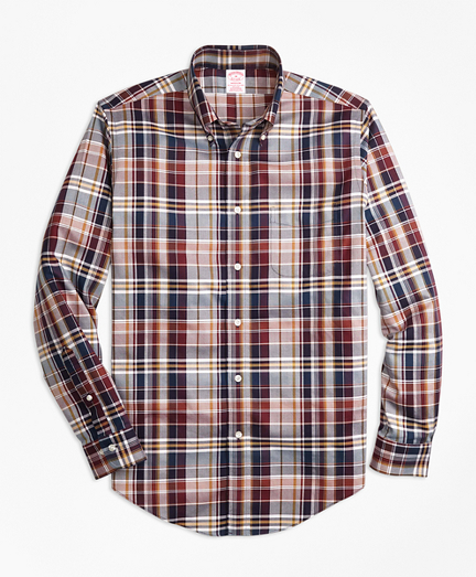Non-Iron Madison Fit Bold Plaid Sport Shirt