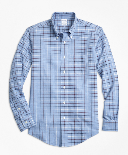 Non-Iron Regent Fit Tattersall Flannel Sport Shirt