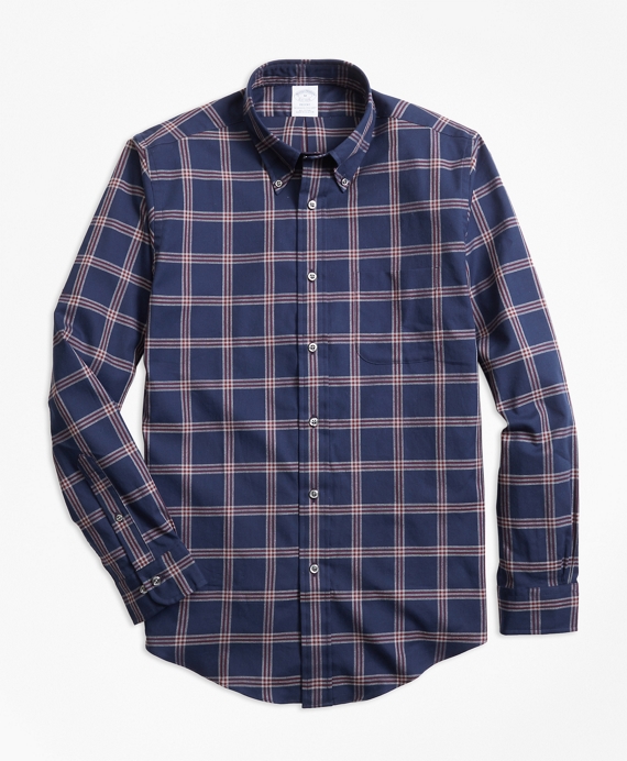 Regent Fit BB#1 Windowpane Flannel Sport Shirt - Brooks Brothers