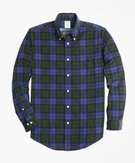 Milano Fit Black Watch Tartan Pinwale Corduroy Sport Shirt