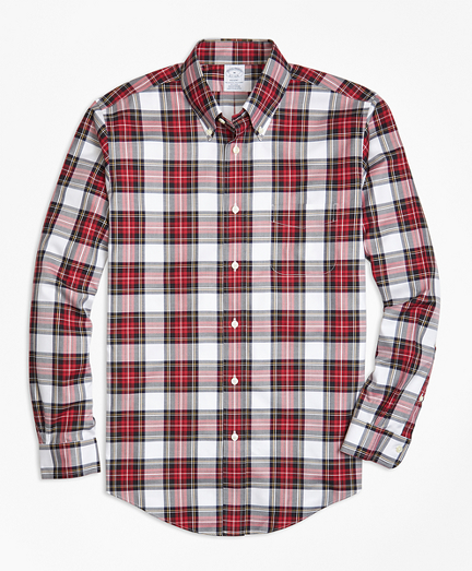 red plaid dress shirt