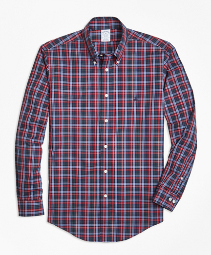 Non-Iron Regent Fit Macmillan Blue Tartan Sport Shirt