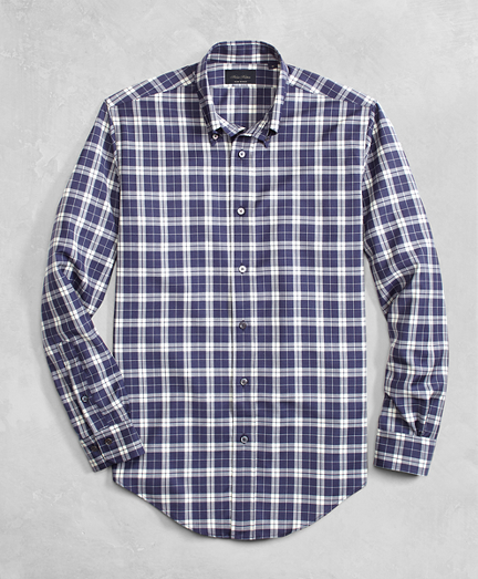 Golden Fleece&reg; BrooksTech&trade; Lightweight Wool Large Plaid Sport Shirt