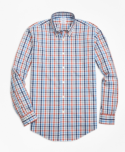 Non-Iron Regent Fit Heathered Multi-Gingham Sport Shirt