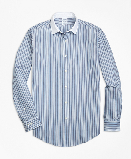 Regent Fit Heathered Stripe Sport Shirt