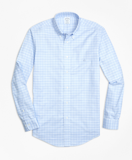 Non-Iron Regent Fit Slub Windowpane Sport Shirt