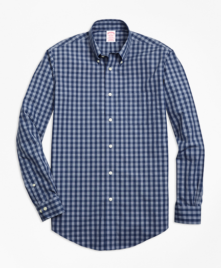 Non-Iron Madison Fit Heathered Gingham Sport Shirt