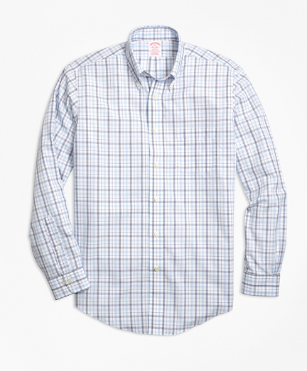 Non-Iron Madison Fit Triple-Color Windowpane Sport Shirt