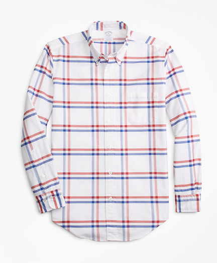 Regent Fit Oxford Windowpane Sport Shirt