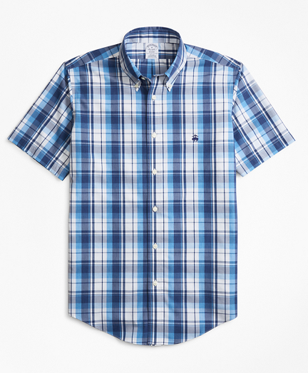 Non-Iron Regent Fit Plaid Short-Sleeve Sport Shirt