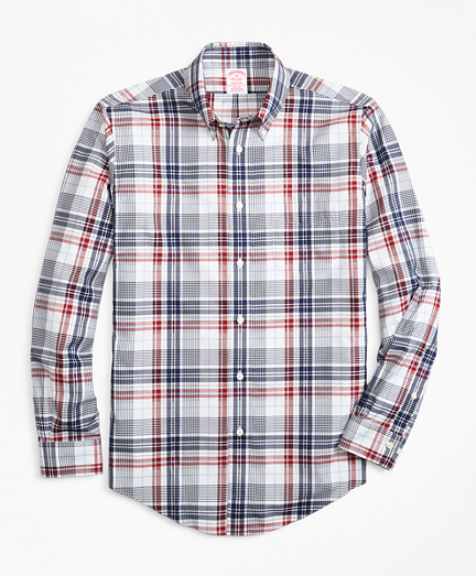 Non-Iron Madison Fit Dobby Plaid Sport Shirt