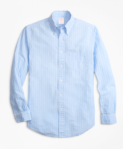 Madison Fit Gingham Seersucker Sport Shirt