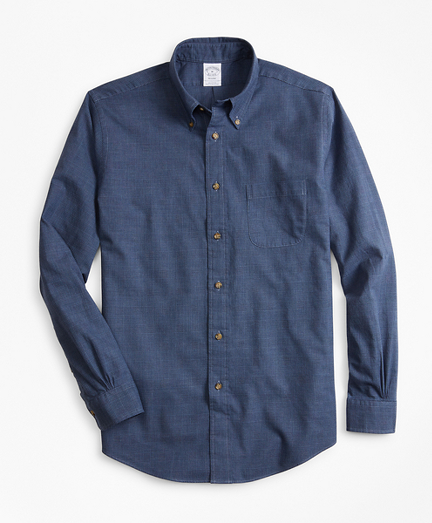 Regent Fit Glen Plaid Flannel Sport Shirt
