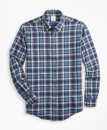 Milano Fit Blue Plaid Flannel Sport Shirt