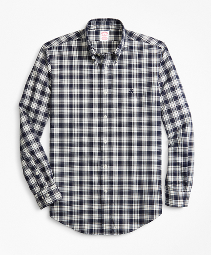 Madison Fit Plaid Brushed Oxford Sport Shirt