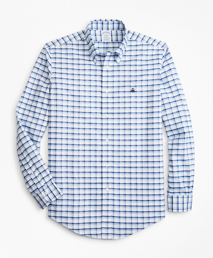 Non-Iron Regent Fit Double-Windowpane Sport Shirt