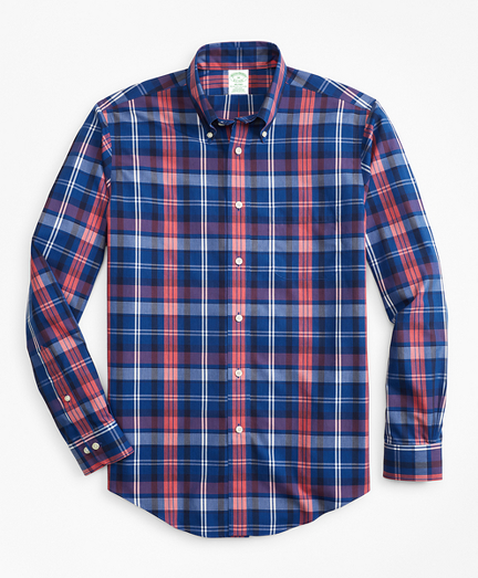 Non-Iron Milano Fit Bold Multi-Plaid Sport Shirt