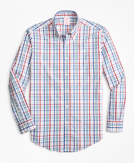 Non-Iron Madison Fit Multi-Windowpane Sport Shirt