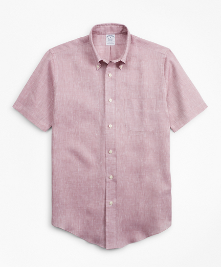 brooks brothers linen shirt short sleeve