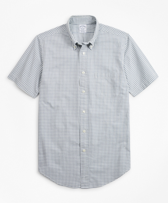 Regent Fit Gingham Seersucker Short-Sleeve Sport Shirt - Brooks Brothers